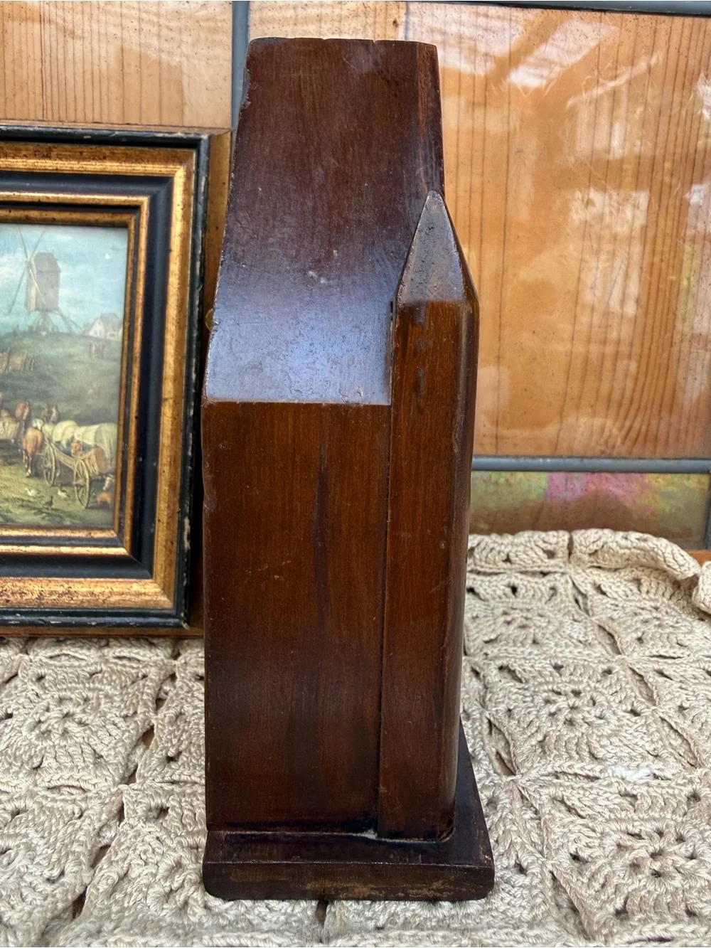 Vintage Antique Burroughs Miniature Gothic Steeple Clock Cathedral Decor As Is
